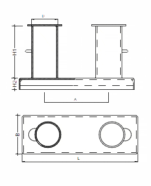 JIS F 2001 Double Bitt Bollard