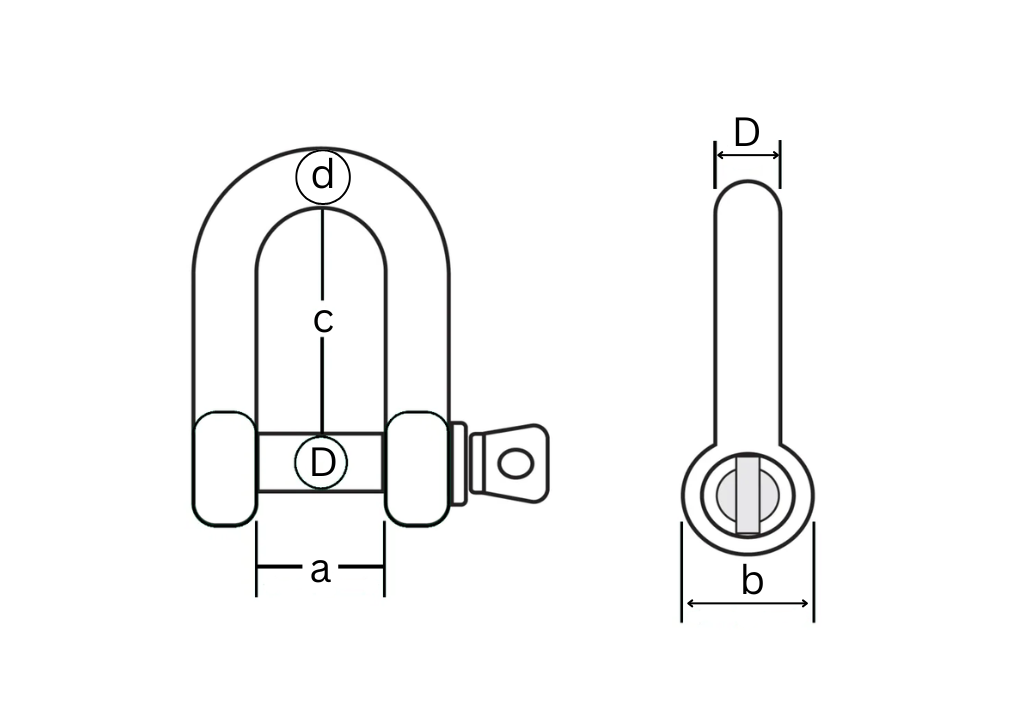 shackle d type drawing