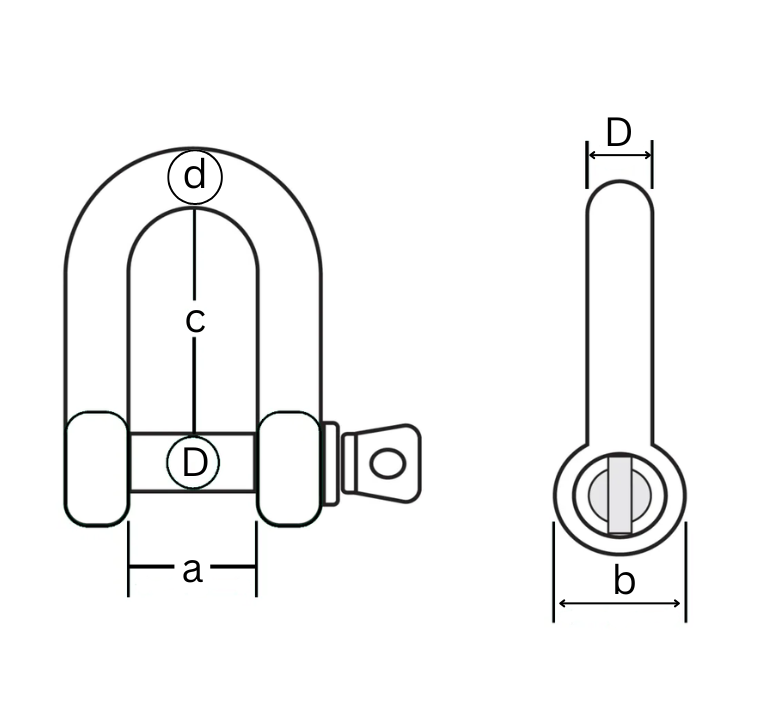 shackle d type drawing