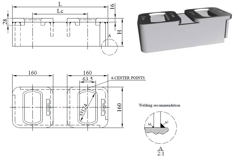 DOUBLE RAISED FOUNDATION AC-B2/D-140