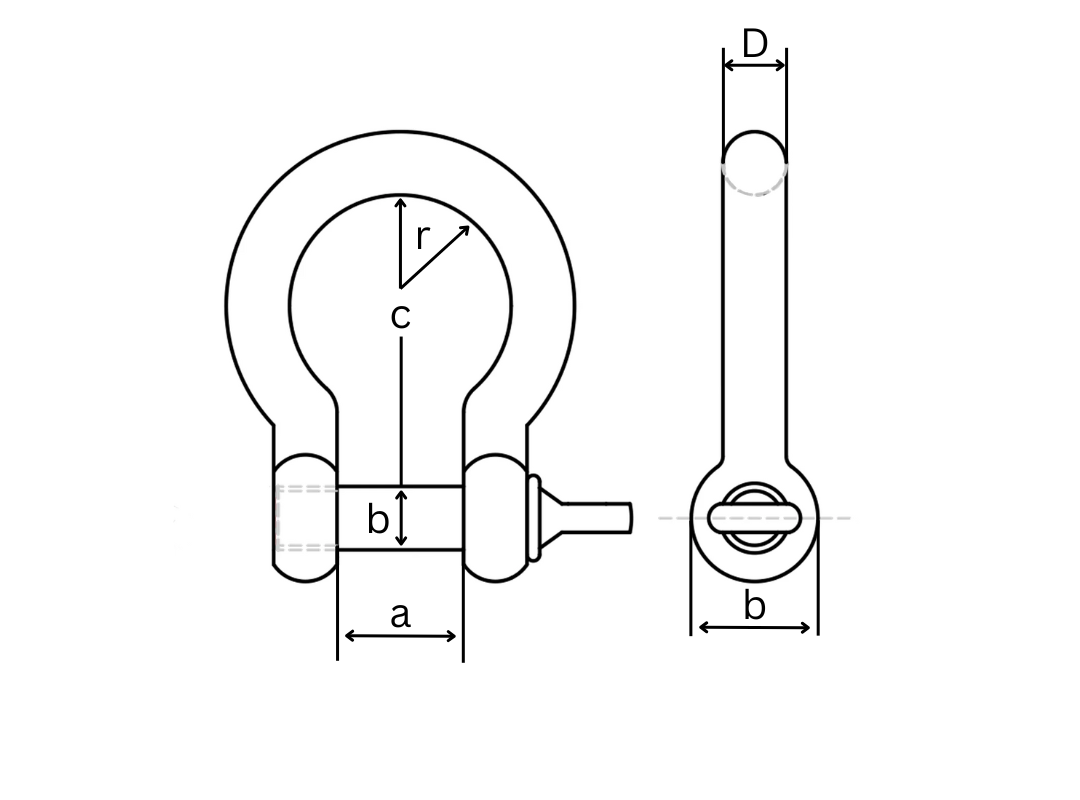 shackle d type drawing